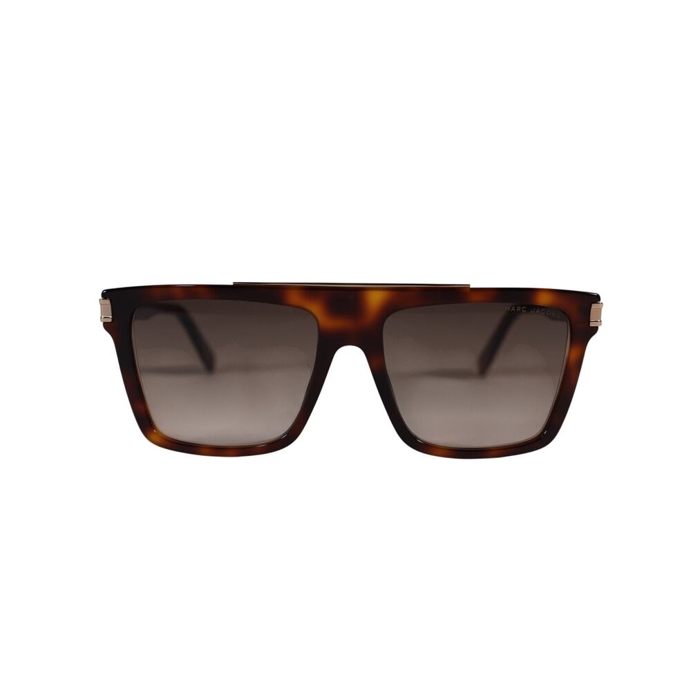 Marc Jacobs Square Designer Sunglasses - Tortoise + Gold / Brown Gradient - NWT
